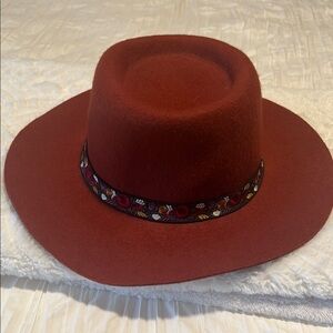 Lucky brand NEW with tags Elegant Brown Felt Hat with Floral Band